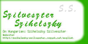 szilveszter szihelszky business card